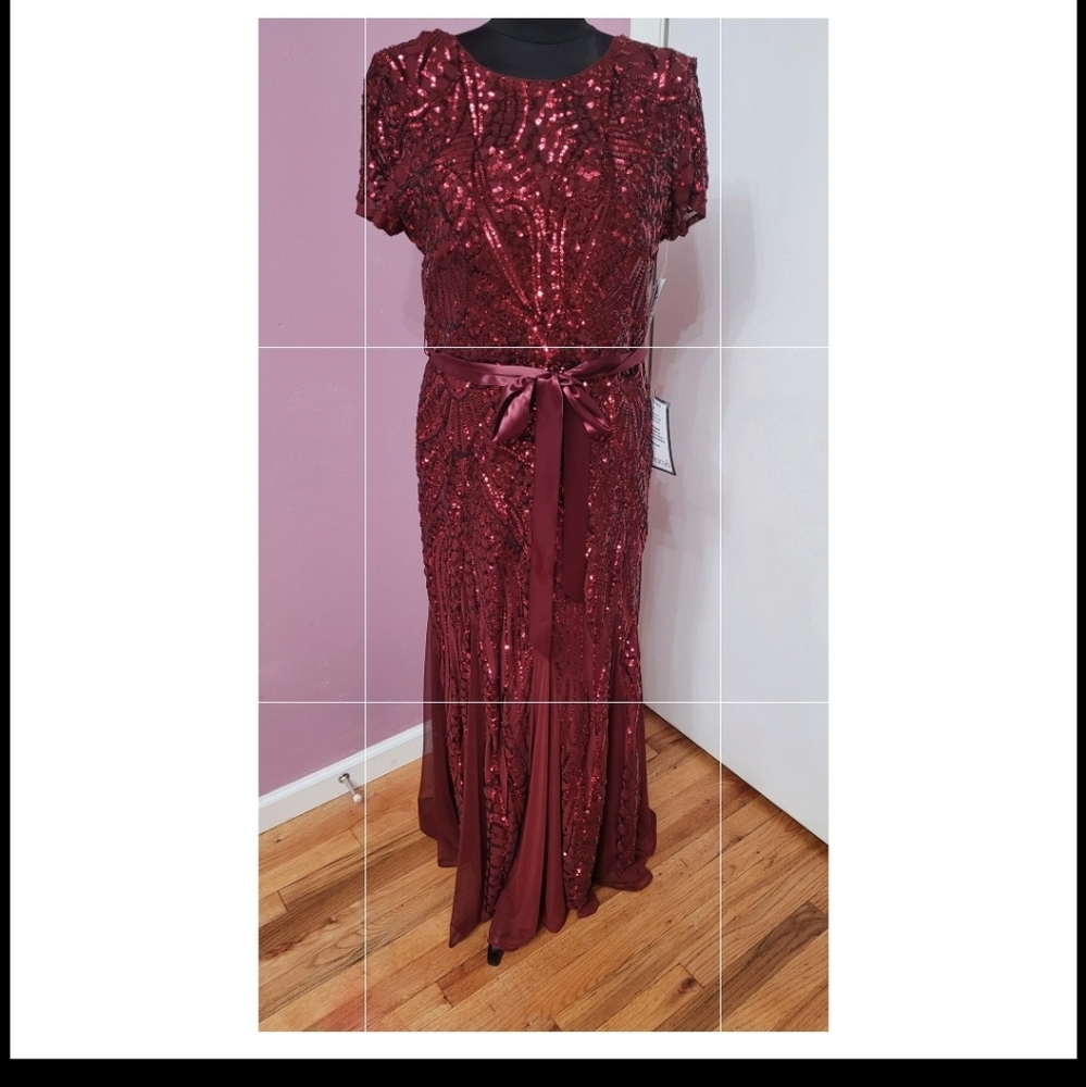 R&M Richards Merlot Gala Dress -NWT